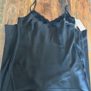 NWT Black Lace satin Slip Dress